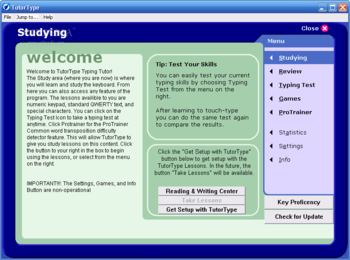 TutorType Typing Tutor screenshot