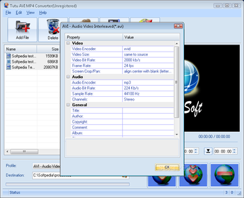 Tutu AVI MP4 Converter screenshot 2
