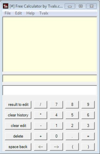 Tvalx Free Calculator screenshot