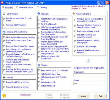 Tweak & Clean for Windows 2014 screenshot
