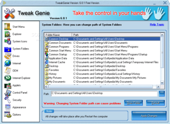 Tweak Genie screenshot 2