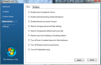 Tweak IE screenshot 5