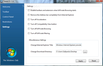 Tweak IE screenshot 7