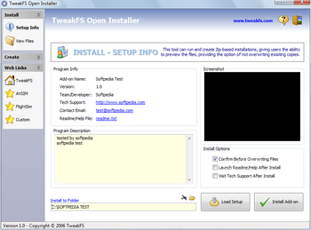 TweakFS Open Installer screenshot