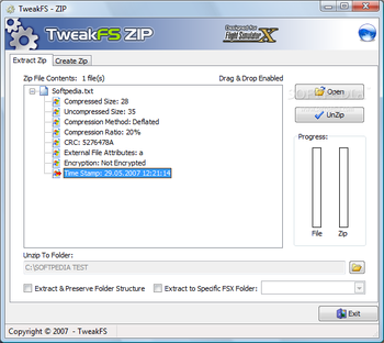 TweakFS Zip Utility for FSX screenshot
