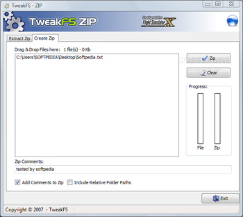 TweakFS Zip Utility for FSX screenshot 2