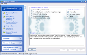 Tweaking Toolbox XP screenshot