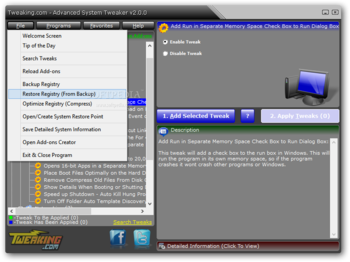 Tweaking.com - Advanced System Tweaker screenshot 2