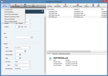 TweakNow FileRenamer screenshot 2