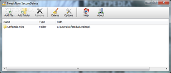 TweakNow SecureDelete screenshot