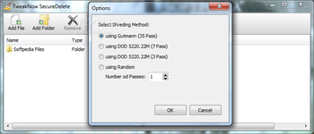 TweakNow SecureDelete screenshot 2