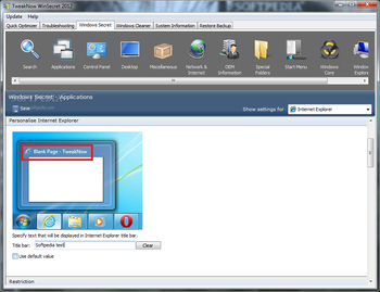 TweakNow WinSecret screenshot 4