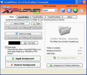 TweakXPlorer screenshot