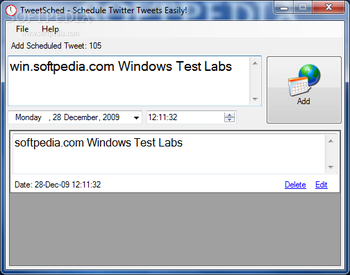 TweetSched screenshot