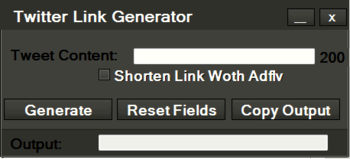 Twitter Link Generator screenshot