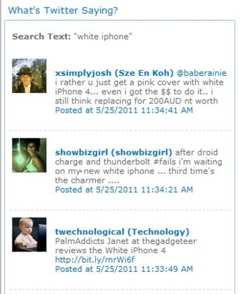 Twitter Web Part screenshot