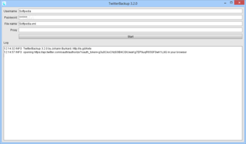 TwitterBackup screenshot