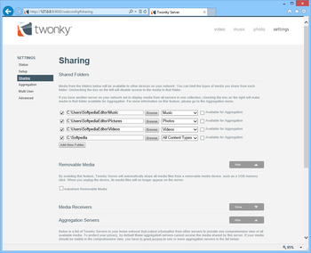 Twonky Server screenshot