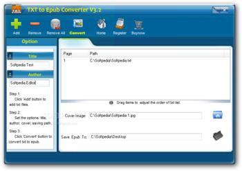 TXT to Epub Converter screenshot