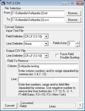 Txt2Csv screenshot