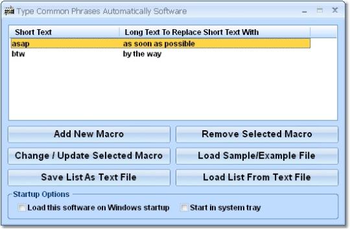 Type Common Phrases Automatically Software screenshot