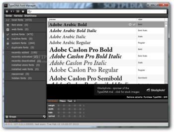 TypeDNA Font Manager screenshot
