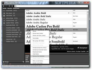 TypeDNA Font Manager screenshot 2