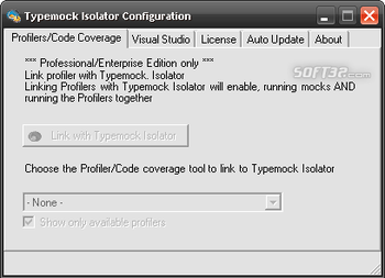 Typemock Isolator -unit testing tool screenshot