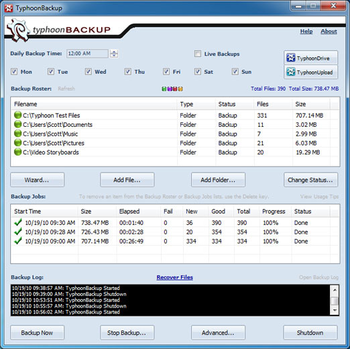 TyphoonBackup screenshot 2