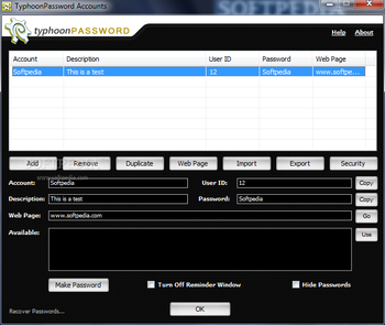 TyphoonPassword screenshot