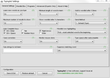 TypingAid screenshot