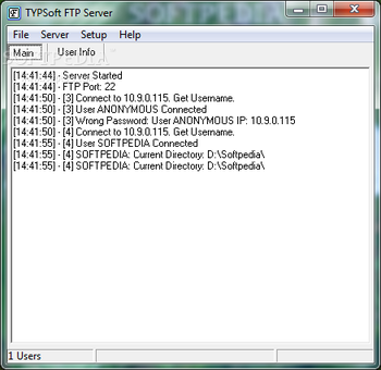 TYPSoft FTP Server screenshot