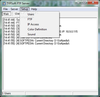 TYPSoft FTP Server screenshot 2