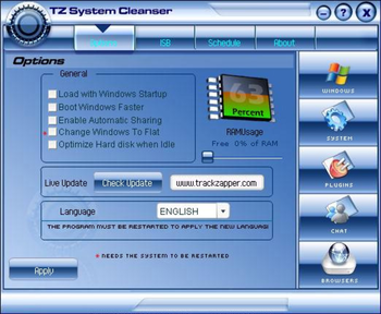 TZ System Cleanser for Windows screenshot