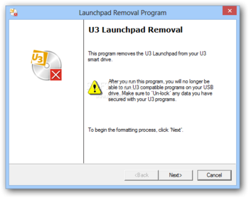 U3 Launchpad Removal Tool screenshot