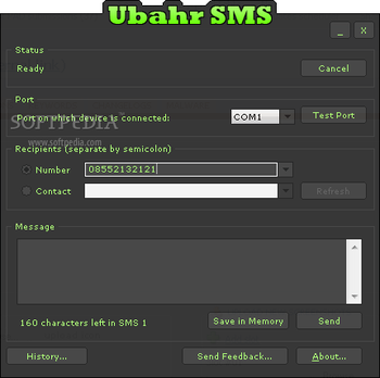 Ubahr SMS screenshot