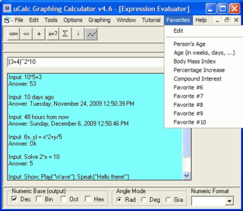 uCalc Graphing Calculator screenshot