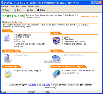 uCertify SCJP - 310-035 practice test screenshot 2