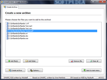 UHARC GUI screenshot 2