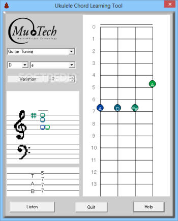 Ukulele Chord Learning Tool screenshot