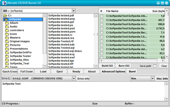 Ultimate CD / DVD Burner screenshot