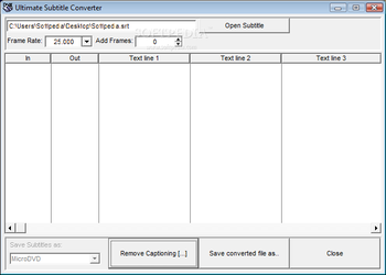 Ultimate Subtitle Converter screenshot