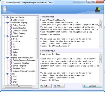 Ultimate Template Engine Component screenshot