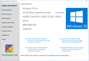 Ultimate Windows Tweaker screenshot