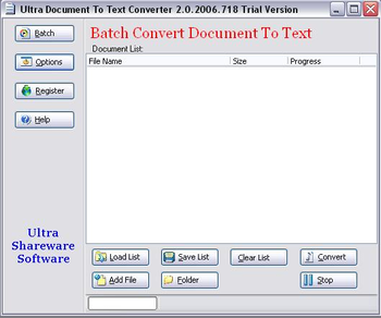 Ultra Document To Text ActiveX Component screenshot