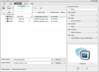 Ultra DVD to DivX Converter screenshot 4
