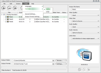 Ultra DVD to DivX Converter screenshot 5