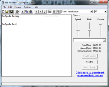 Ultra Hal Text-to-Speech Reader screenshot