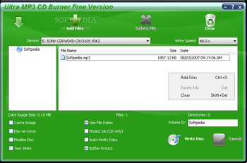 Ultra MP3 CD Burner screenshot