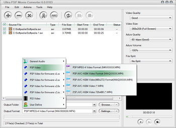 Ultra PSP Movie Converter screenshot 2